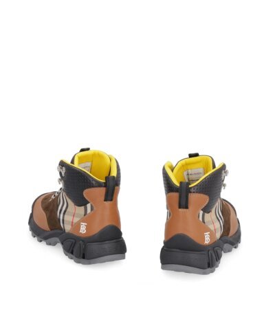 Burberry Men's Vintage Check/Leather Hiking Boots