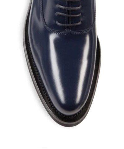 Prada Lug-Sole Leather Lace-Up Oxfords