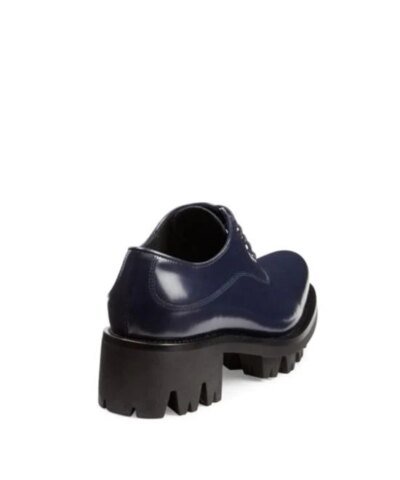 Prada Lug-Sole Leather Lace-Up Oxfords