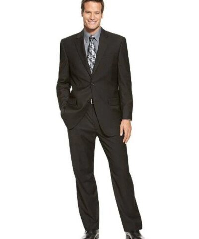 IZOD Two-Button Black Solid Suit-IZOD-Fashionbarn shop