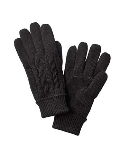 Isotoner Signature Solid Triple Cable Knit Palm SmarTouch Tech Gloves, One Size