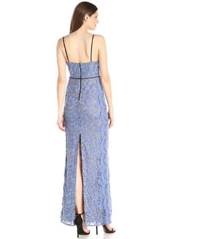 ABS Allen Schwartz Women's Gown With Fagottin Inserts and Lace Scallop seams