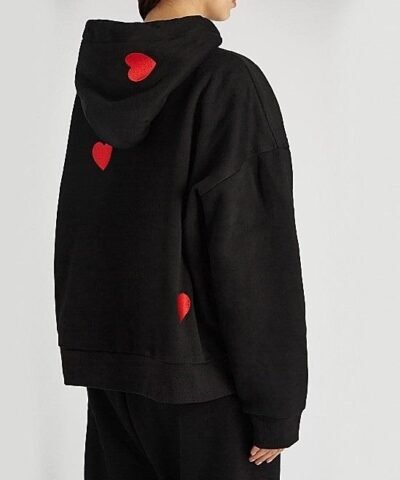 Natasha Zinko Heart-Embroidered Drawstring Hoodie