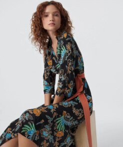 DVF Madalena Midi Wrap Dress In Silk Crepe De Chine