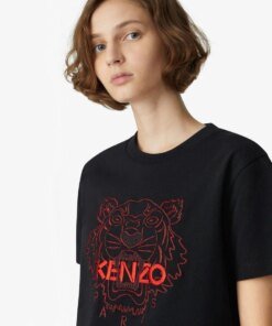 Kenzo Embroidered Tiger Loose T-Shirt, Black
