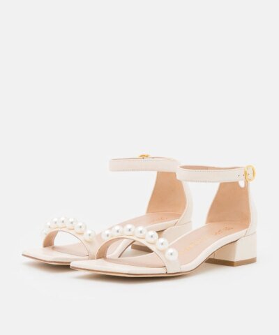 Stuart Weitzman Nudist June Square Sandals, Seashell