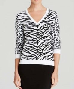 Moschino V-Neck Tiger & Leopard Print
