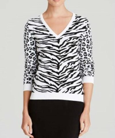 Moschino V-Neck Tiger & Leopard Print