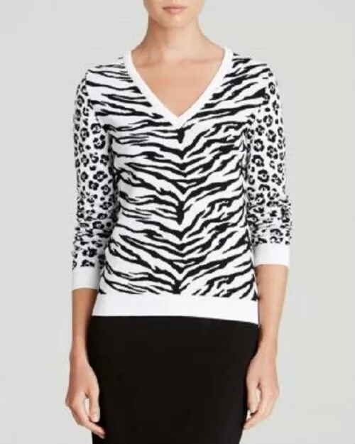 Moschino V-Neck Tiger & Leopard Print