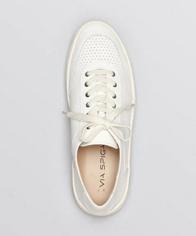 VIA SPIGA Flat Lace Up Sneakers - Gitana Perforated-VIA SPIGA-Fashionbarn shop