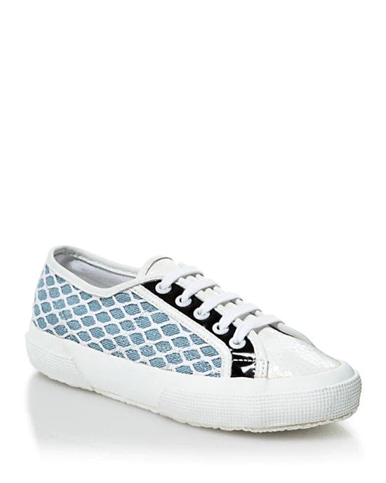 SUPERGA Flat Lace Up Sneakers - 2750 Net Overlay Snake