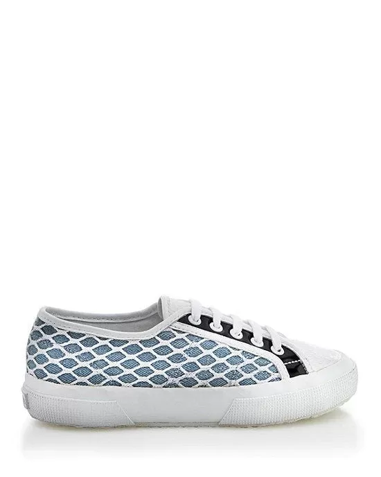 SUPERGA Flat Lace Up Sneakers - 2750 Net Overlay Snake-SUPERGA-Fashionbarn shop