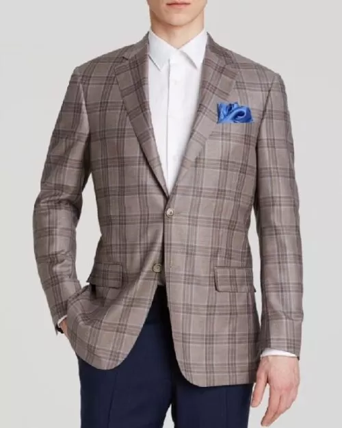 Hart Schaffner Marx Platinum Label Plaid Sport Coat