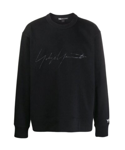Y-3 Men's Distressed Signature Crewneck Sweatshirt