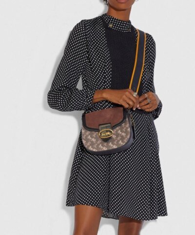 Coach Kat Saddle Bag 20 With Horse And Carriage Print