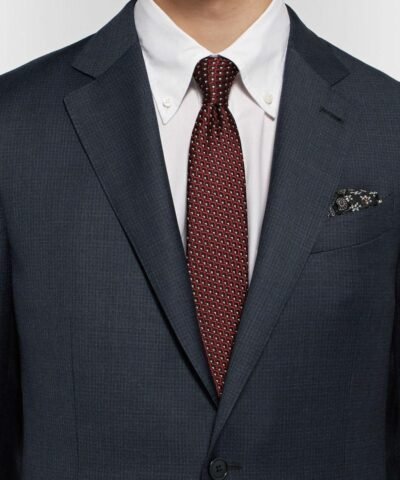 ERMENEGILDO ZEGNA Navy Slim-Fit Micro-Checked Wool Suit