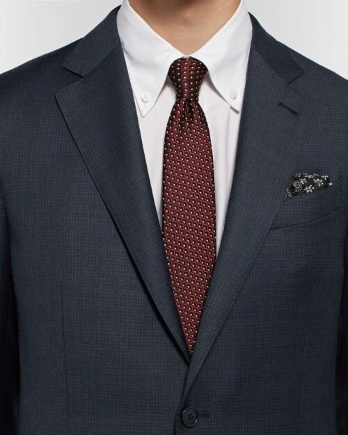 ERMENEGILDO ZEGNA Navy Slim-Fit Micro-Checked Wool Suit