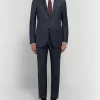 ERMENEGILDO ZEGNA Navy Slim-Fit Micro-Checked Wool Suit
