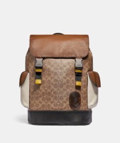 Coach Rivington Signature Coated Canvas & Leather Backpack