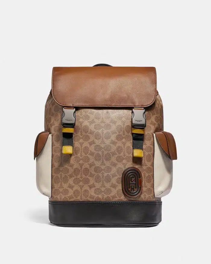 Coach Rivington Signature Coated Canvas & Leather Backpack