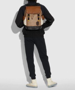 Coach Rivington Signature Coated Canvas & Leather Backpack