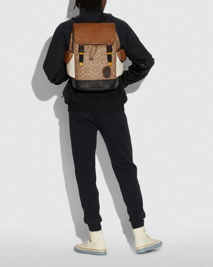 Coach Rivington Signature Coated Canvas & Leather Backpack