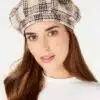 INC International Concepts Herringbone-Plaid Beret Hat