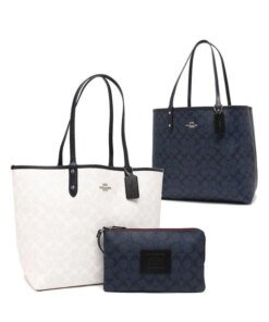 Coach Reversible Blocked Signature Tote+Wristlet