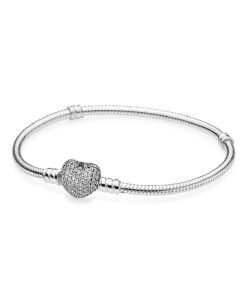 Steffe Sterling Silver & Cubic Zirconia Pavé Heart Bracelet