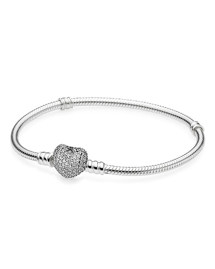 Steffe Sterling Silver & Cubic Zirconia Pavé Heart Bracelet