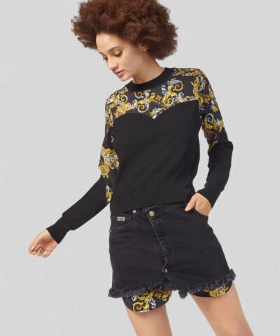 Versace Jeans Couture Logo Baroque Accent Jumper