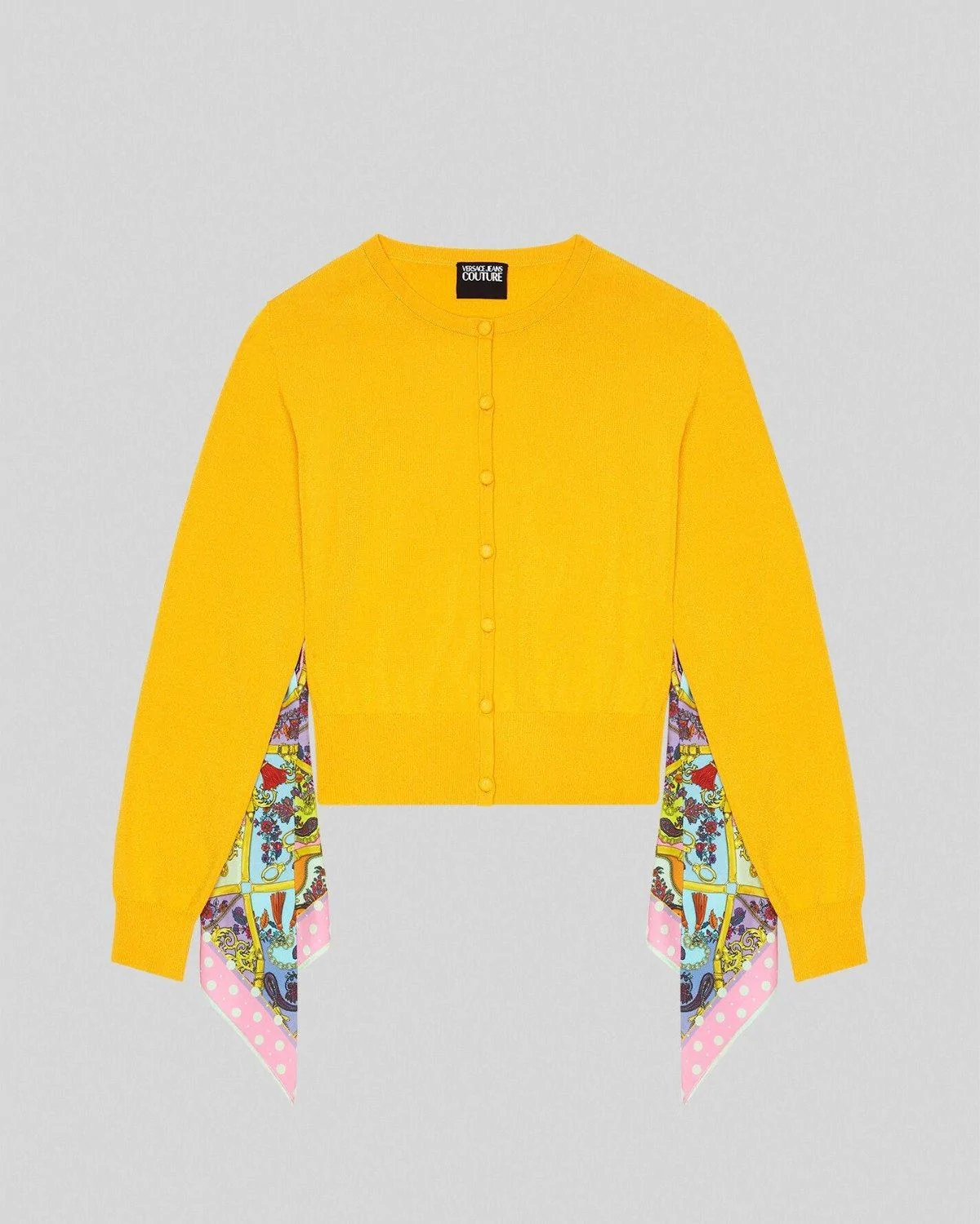 Versace Jeans Couture Foulard Accent Cardigan, Yellow
