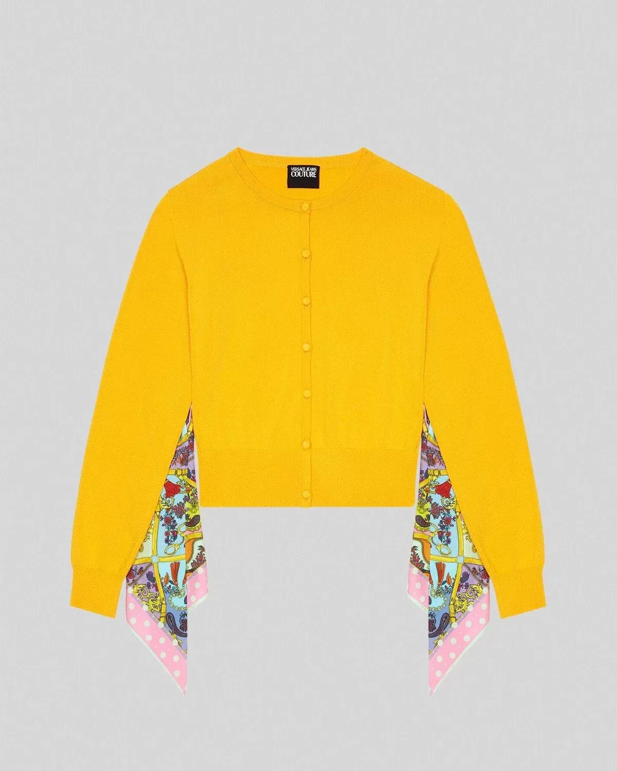 Versace Jeans Couture Foulard Accent Cardigan, Yellow
