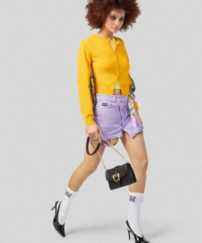 Versace Jeans Couture Foulard Accent Cardigan, Yellow