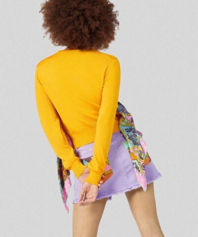 Versace Jeans Couture Foulard Accent Cardigan, Yellow