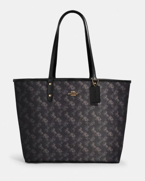Coach Reversible City Tote With Horse And Carriage Print