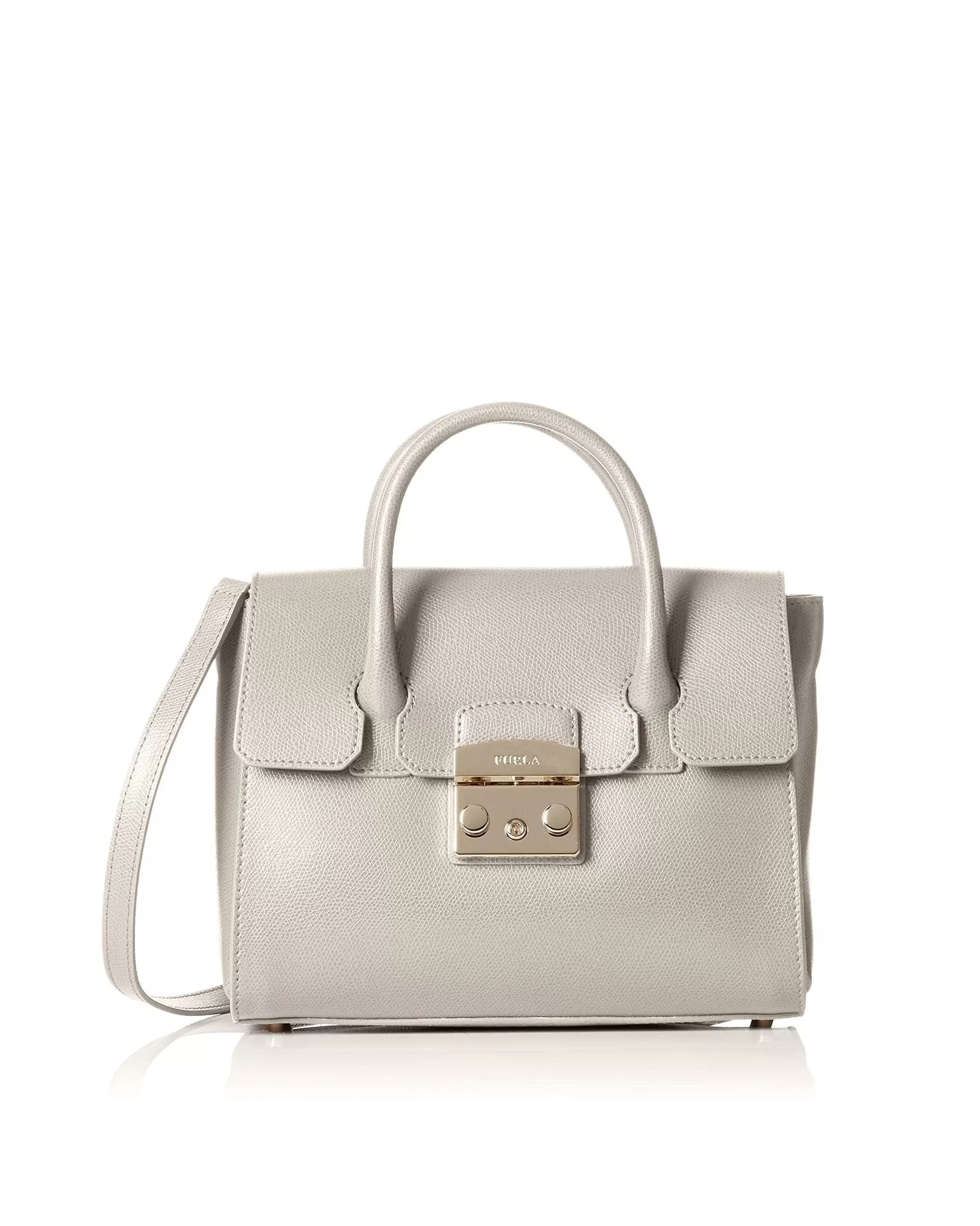 Furla Metropolis Ladies Small Leather Satchel In Sabbia b