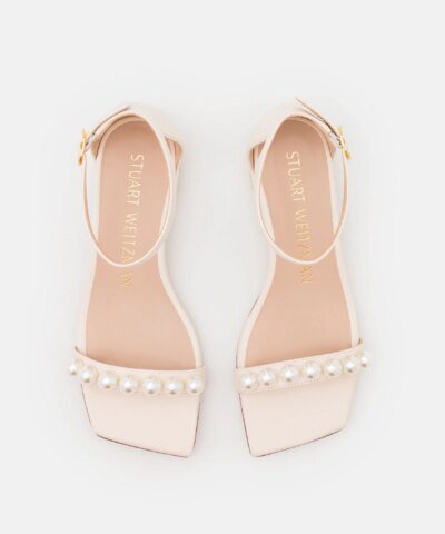 Stuart Weitzman Nudist June Square Sandals, Seashell