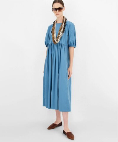 'S Max Mara Cotton Poplin Light Blue Dress