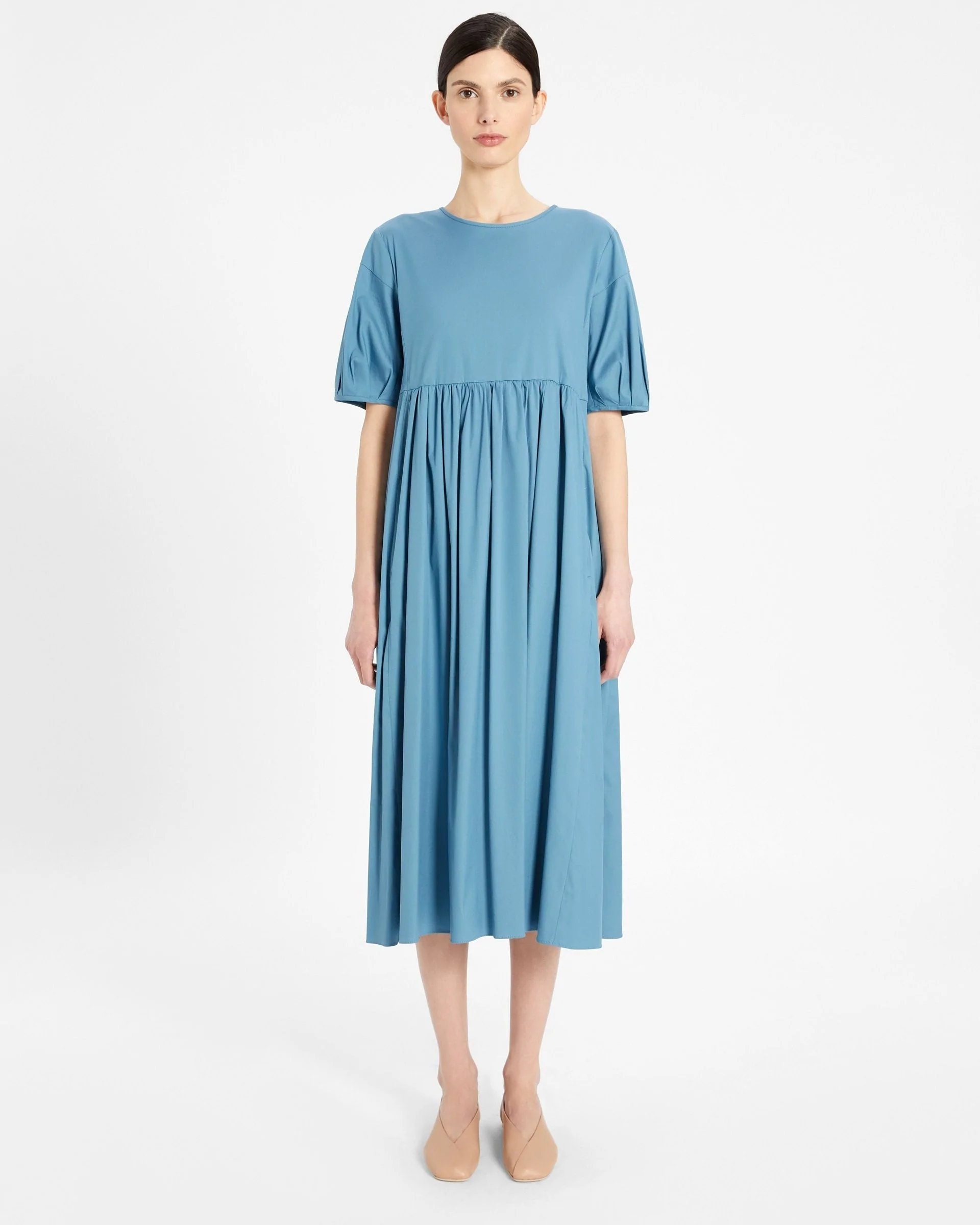 'S Max Mara Cotton Poplin Light Blue Dress