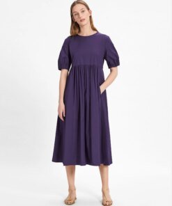 'S Max Mara Cotton Poplin Purple Dress