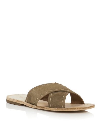 Frye Women's Avery Pickstitch Crisscross Slide Sandals