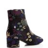 Giuseppe Zanotti Women's Embroidered Velvet Block Heel Booties