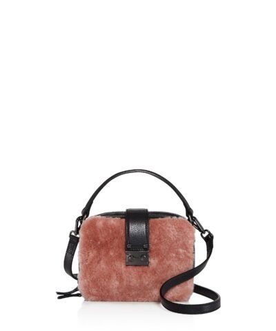 AQUA Tada Square Shearling Crossbody
