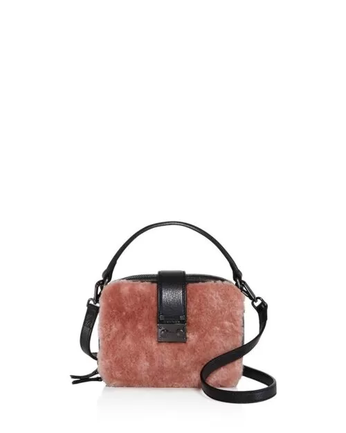 AQUA Tada Square Shearling Crossbody