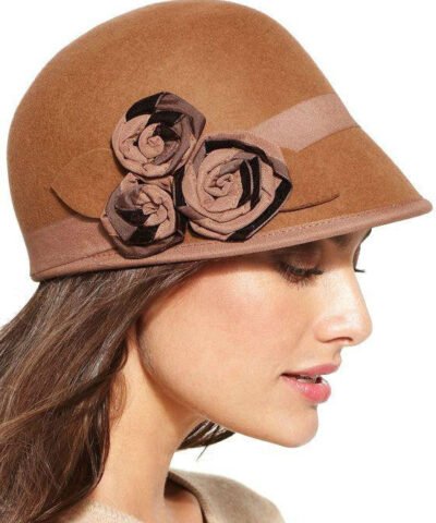 Nine West Felt Cap with Rosettes