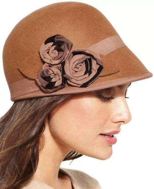 Nine West Felt Cap with Rosettes