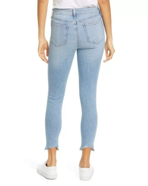 Rag & Bone Nina High Waist Shredded Ankle Skinny Jeans