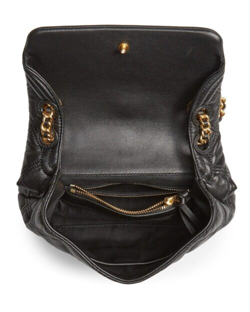 Tory Burch Small Fleming Distressed Convertible Shoulder, Black