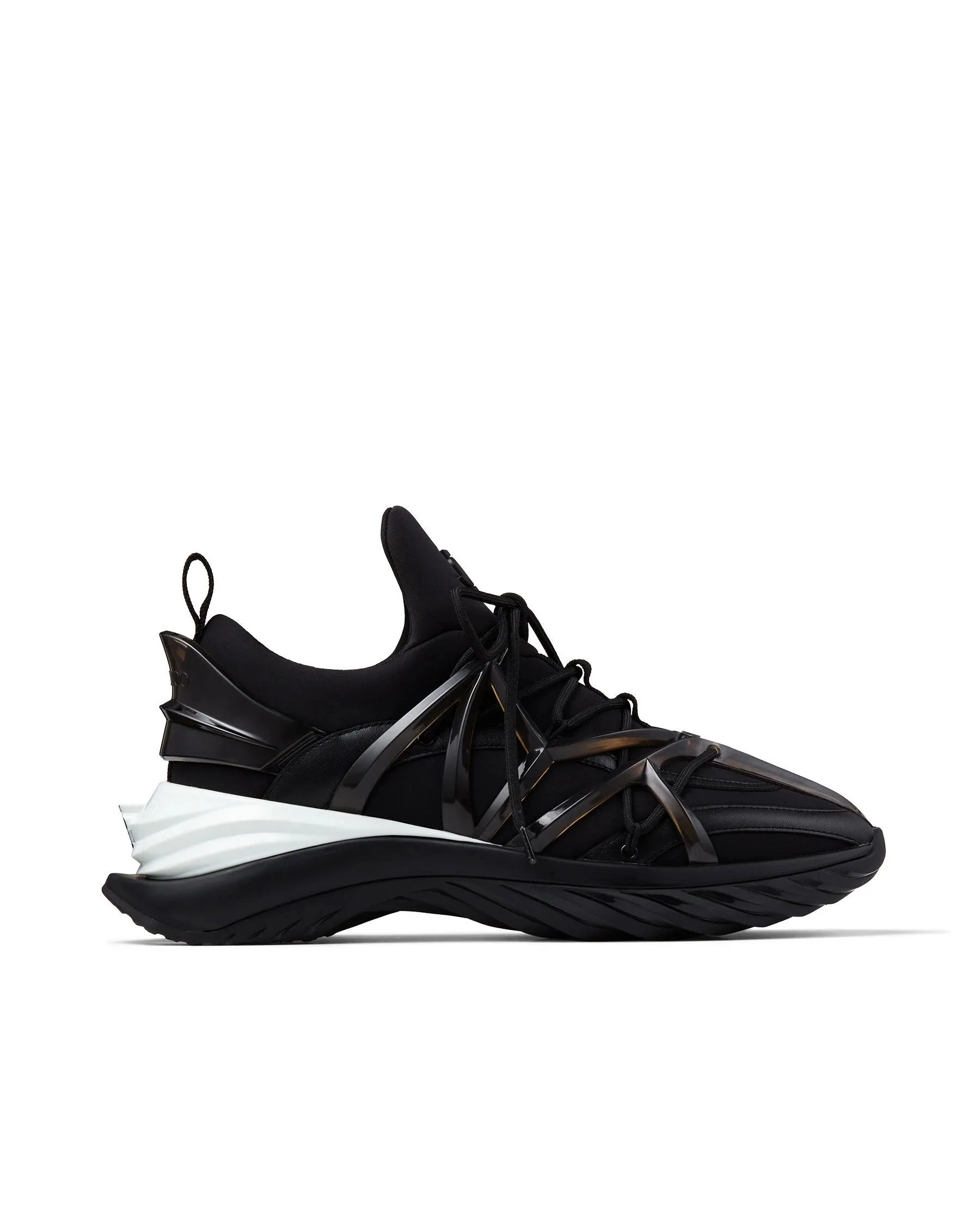 Jimmy Choo Cosmos/F Black Leather Low-Top Trainers